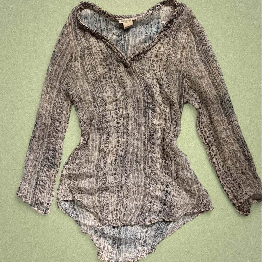 Lucky Brand Vintage Sheer Fairy Top Size S Asymmetrical